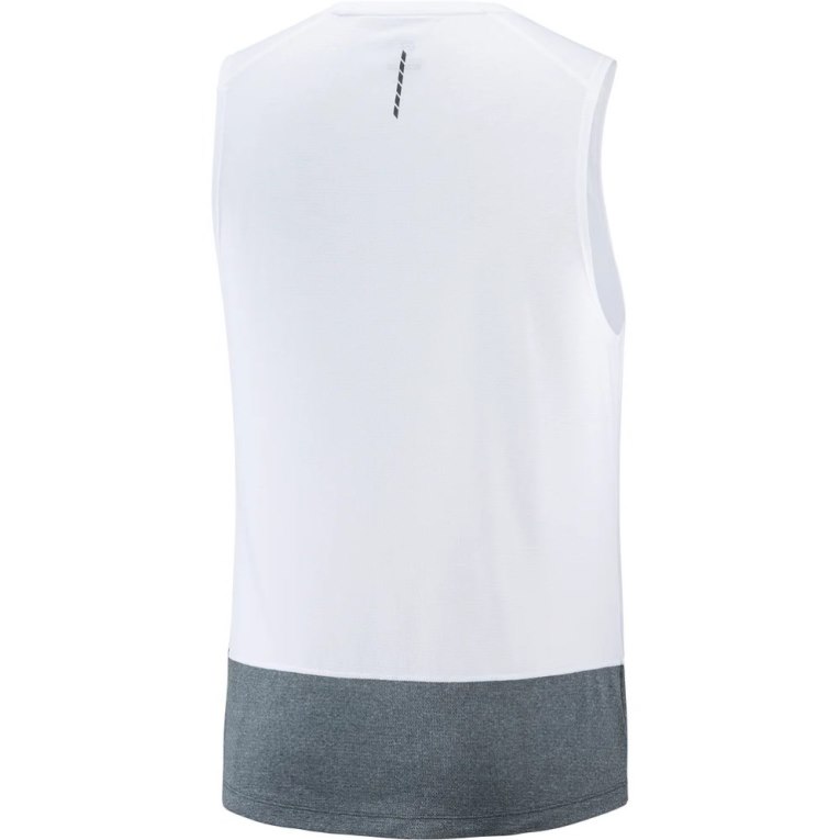 Tank Top Salomon Cross Run Hombre Blancos Grises | MX QIVS478